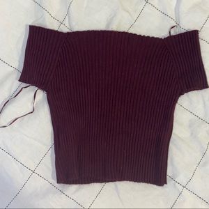 Off the shoulder rib knit crop top
